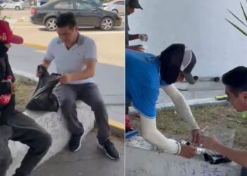 Jorge Travieso Arce comparte con trabajadores de las calles