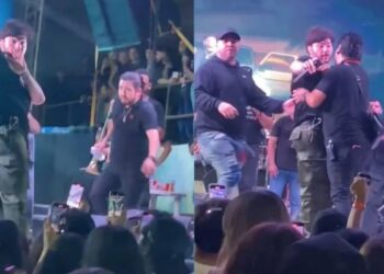 El agresor intentó provocar al artista, quien procedió a retirarse y dar por finalizada su presentación.