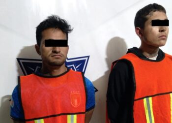 Policías municipales que realizaban labores de prevención y vigilancia en el cruce de la carretera Panamericana y calle Barranco Azul