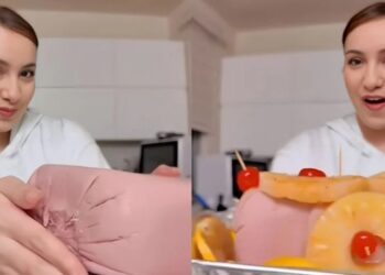 Una famosa influencer generó polémica al intentar cocinar un pavo navideño… sin pavo.