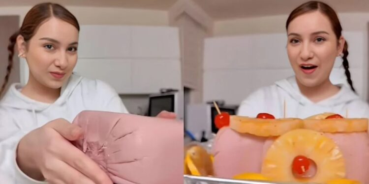 Una famosa influencer generó polémica al intentar cocinar un pavo navideño… sin pavo.