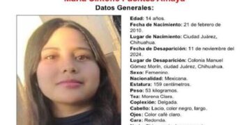 María Simone Fuentes Amaya es una adolescente de 14 años que desapareció el 11 de noviembre de 2024 en Ciudad Juárez, Chihuahua.