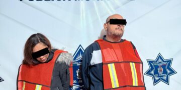 Agentes municipales que realizaban labores de prevención y vigilancia en la colonia Puerto La Paz