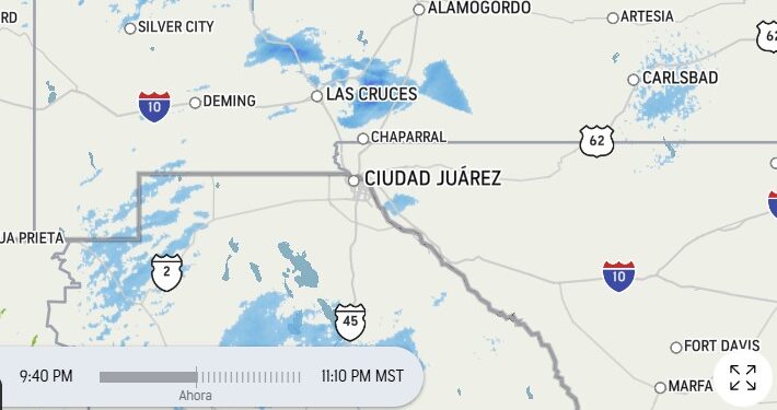 Se ha reportado la caída de nieve en algunas áreas de El Paso, Texas