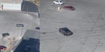 El video fue difundido en las redes sociales, donde se observa la famosa Cybertruck