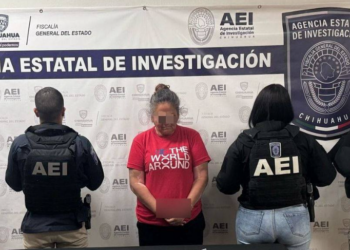 Elementos de la Agencia Estatal de Investigación, adscritos a la Fiscalía de Distrito Zona Norte, detuvieron a una persona identificada como Basiliza H.