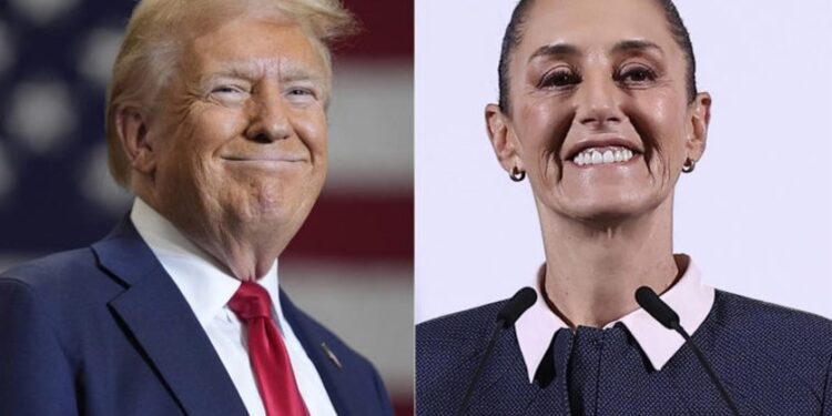 La presidenta de México, Claudia Sheinbaum, y el presidente de Estados Unidos, Donald Trump