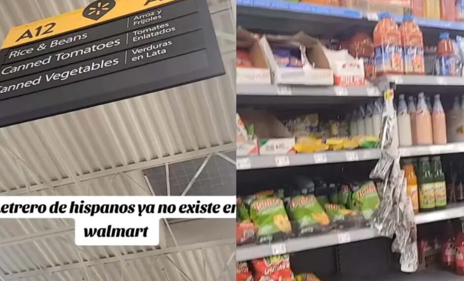 En los últimos días, usuarios en redes sociales han compartido imágenes y videos que muestran la ausencia de letreros que identificaban los pasillos de "comida hispana"