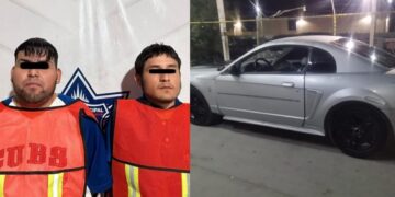 Elementos de la Secretaría de Seguridad Pública Municipal arrestaron a Luis Carlos G. B. y Francisco Javier V. M.
