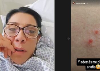 Cynthia Klitbo fue a parar al hospital tras ser mordida por una araña viuda negra mientras se encontraba trabajando en un locación en Guadalajara.