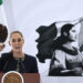 MEX6806. CIUDAD DE MÉXICO (MÉXICO), 18/03/2025.- La presidenta de México, Claudia Sheinbaum, habla durante la celebración del 87 Aniversario de la Expropiación Petrolera este martes, en Ciudad de México (México). Sheinbaum publicó "todas las leyes" que recuperan "la esencia" de la expropiación petrolera, cuyo 87 aniversario se conmemora , y dan "preponderancia" a las empresas del Estado, Petróleos Mexicanos (Pemex) y la Comisión Federal de Electricidad (CFE). EFE/José Méndez