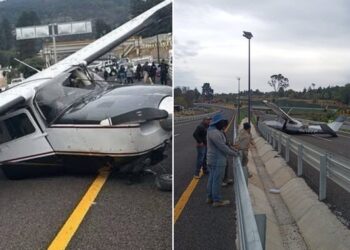 Avioneta aterriza de emergencia en autopista que inaugurará Claudia Sheinbaum en Hidalgo