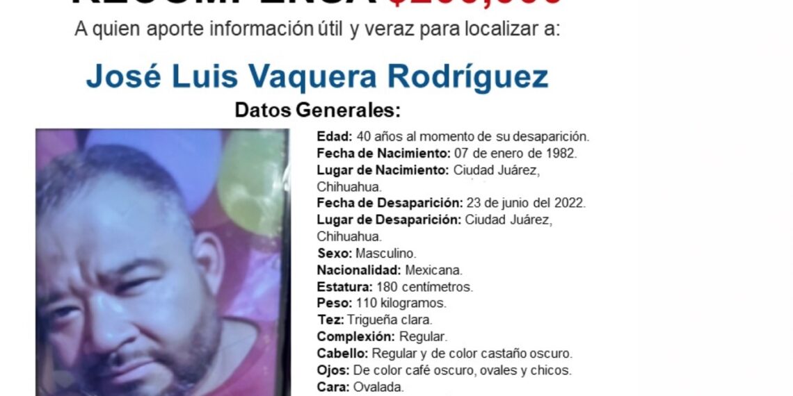 Las autoridades de Ciudad Juárez han lanzado una recompensa de 200,000 pesos