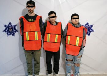 Tres personas fueron detenidas por elementos de la Secretaría de Seguridad Pública Municipal (SSPM) en la colonia Partido Romero