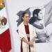 MEX9026. CIUDAD DE MÉXICO (MÉXICO), 08/04/2025.- La presidenta de México, Claudia Sheinbaum, participa en una rueda de prensa este martes, en Palacio Nacional, en Ciudad de México (México). Sheinbaum acusó de "mucho desconocimiento" sobre México al Comité de la ONU contra la Desaparición Forzada, que busca llevar la crisis nacional de desapariciones a la Asamblea General bajo el argumento de que son "sistemáticas o generalizadas". EFE/Mario Guzmán