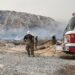 Un incendio se desata en un lote lleno de llantas y basura en la carretera a Casas Grandes, en Ciudad Juárez