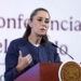 MEX9794. CIUDAD DE MÉXICO (MÉXICO), 14/04/2025.- La presidenta de México, Claudia Sheinbaum, habla durante una rueda de prensa este lunes, en el Palacio Nacional de Ciudad de México (México). Sheinbaum confirmó su participación en la 88 Convención Bancaria, a realizarse en mayo, y reveló que ha pedido al sistema financiero una reducción de tasas de interés para facilitar el acceso al crédito a pequeñas y medianas empresas (pymes). EFE/ Sáshenka Gutiérrez