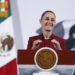MEX8454, CIUDAD DE MÉXICO (MÉXICO), 02/04/2025.- La presidenta de México, Claudia Sheinbaum, habla durante una rueda de prensa este miércoles, en el Palacio nacional de la Ciudad de México (México). EFE/ Mario Guzmán