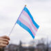 Transgender Flag hold in the sky