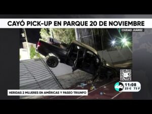 Cayó pick-up en parque 20 de Noviembre. Noticias en tiempo real
