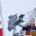 MEX7092. CIUDAD DE MÉXICO (MÉXICO), 30/10/2025.- La presidenta de México, Claudia Sheinbaum, habla durante una rueda de prensa este jueves en Palacio Nacional de la Ciudad de México (México). Sheinbaum confirmó que el próximo 7 de noviembre su homólogo francés, Emmanuel Macron, visitará el país en la que ambos mandatarios sostendrán un breve encuentro centrado en temas culturales, económicos y diplomáticos. EFE/Mario Guzmán