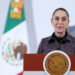 MEX4922. CIUDAD DE MÉXICO (MÉXICO), 07/10/2025.- La presidenta de México, Claudia Sheinbaum, habla durante una rueda de prensa este martes, en Palacio Nacional de la Ciudad de México (México). EFE/Mario Guzmán
