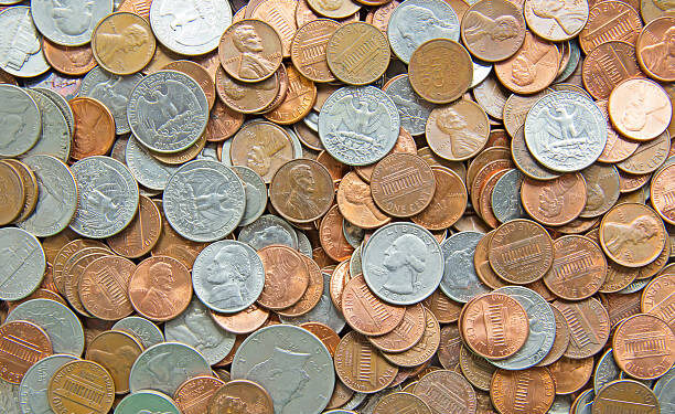 Huge pile of the US coins