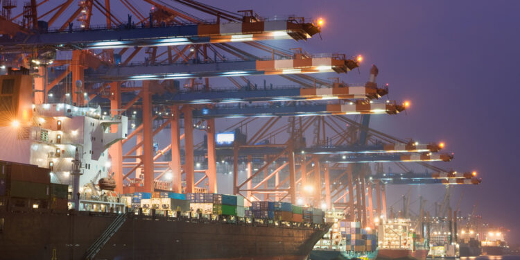 Eurogate at the harbour Hamburg in Germany