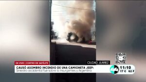 Causó asombro incendio de una camioneta Jeep. Noticias en tiempo real