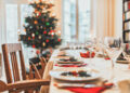 festive decorated christmas dining table