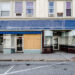 Facade of a bankrupt store in Augusta, Maine