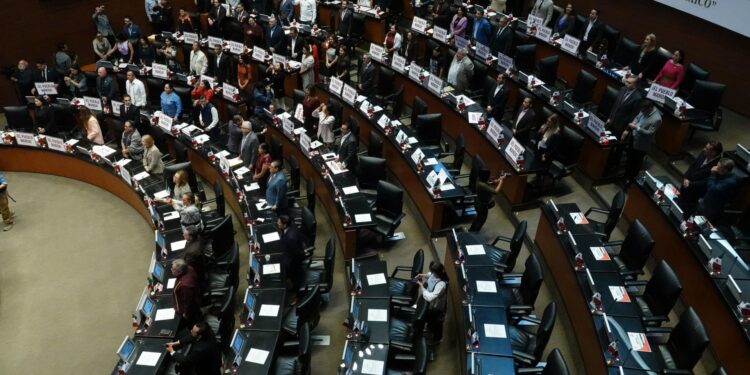 CIUDAD DE MÉXICO, 13SEPTIEMBRE2024.- Aspecto de la sesión, con la ausencia de la oposición, en la que se decreto y envio a la Cámara de Diputados la propuesta de Reforma al Poder Judicial tras ser aprobada en 21 de los congresos estatales. 

FOTO: GALO CAÑAS/CUARTOSCURO.COM