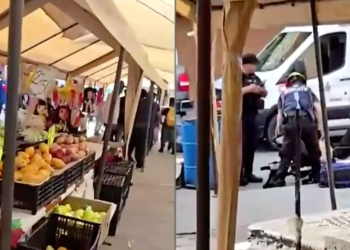 At.que a b.l.zos desata pánico en el centro; hombre herido corre entre puestos para salvar su vida