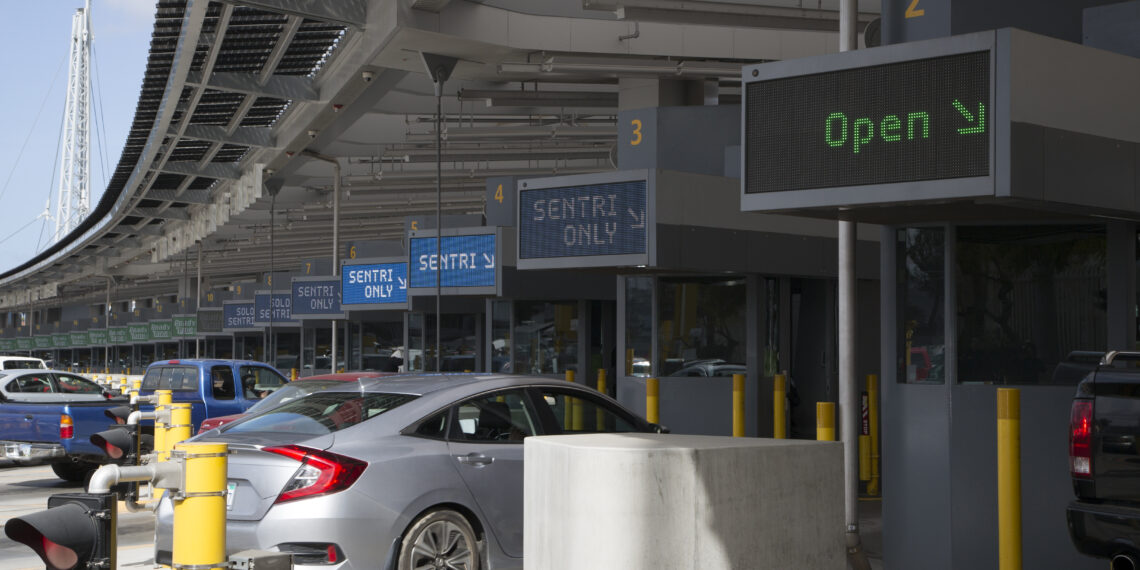 San Ysidro - CBP San Diego Operations - Vehicles cross the border at the San Ysidro Port of Entry with the use of Ready and SENTRI Lanes.
Photographer: Donna Burton