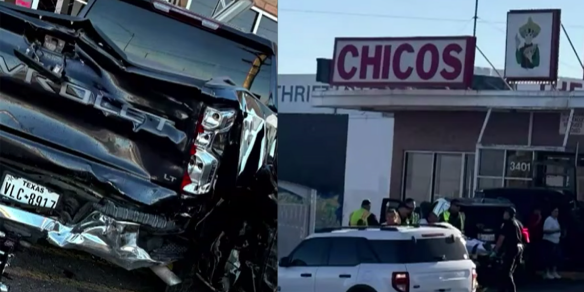 Camioneta se impacta contra famoso restaurante en El Paso; provoca pánico entre comensales