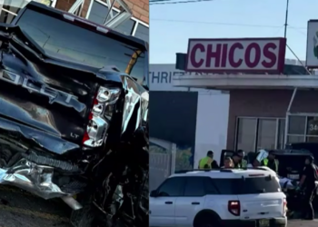 Camioneta se impacta contra famoso restaurante en El Paso; provoca pánico entre comensales
