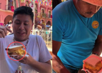 Hombre en Oaxaca se vuelve viral por vender sándwich de pan Bimbo con nieve