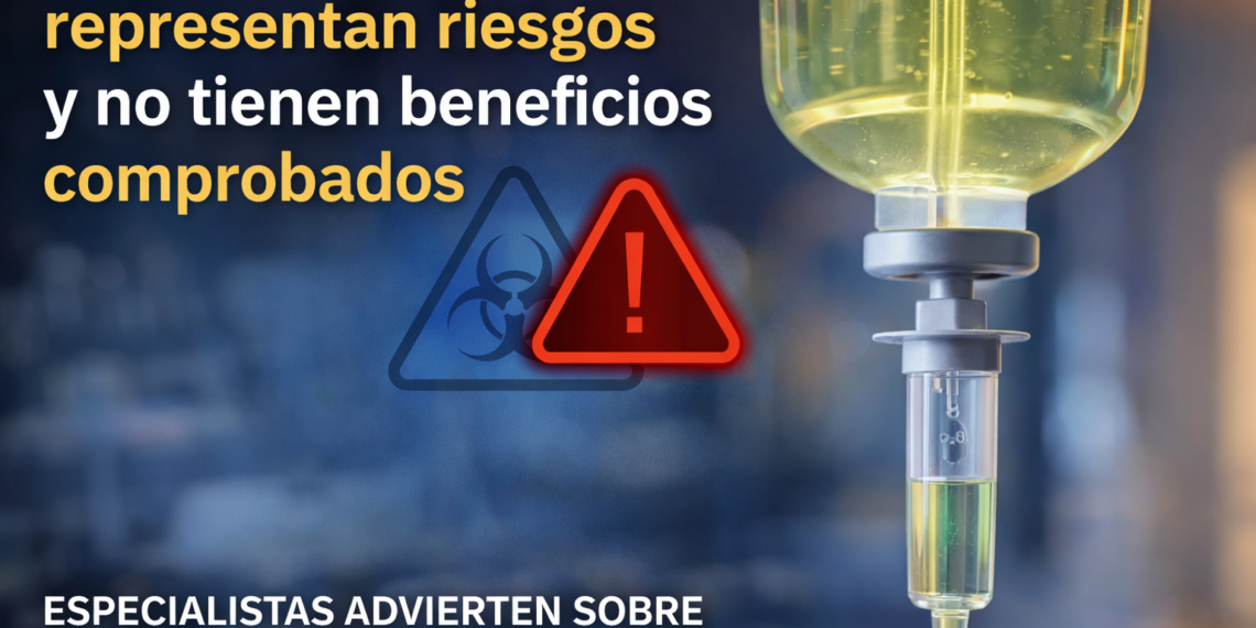 Sueros vitaminados: especialistas advierten que no tienen beneficios y representan riesgos para la salud
