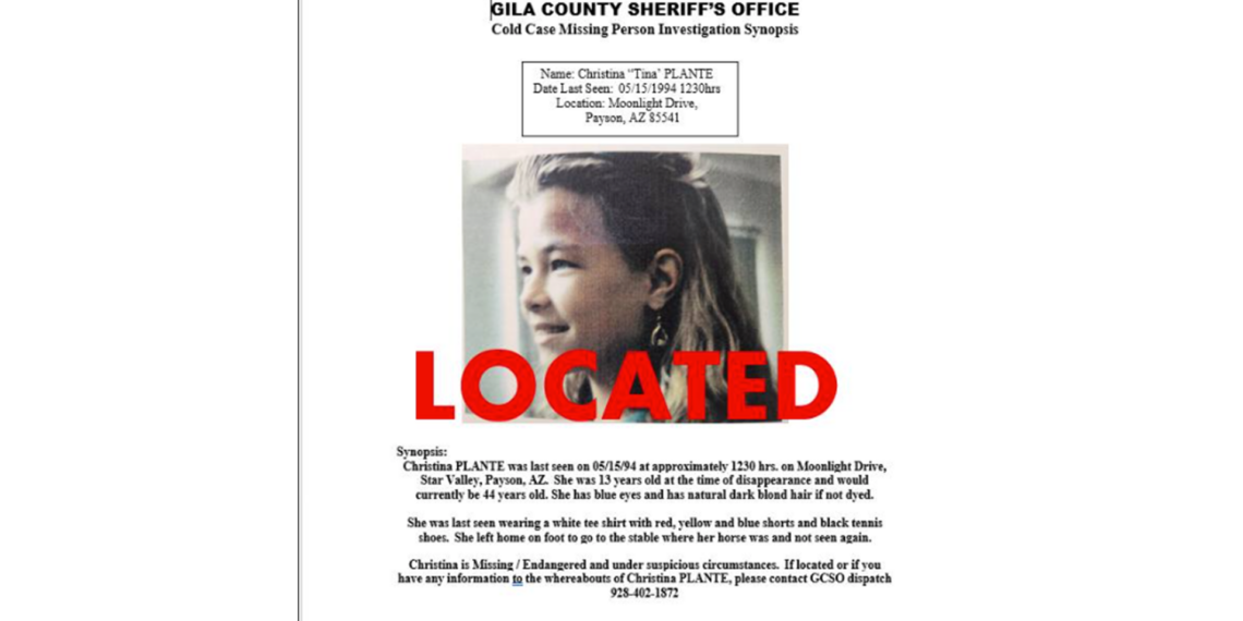 Localizan con vida a niña desaparecida desde 1994 en Arizona; caso se resolvió 32 años después