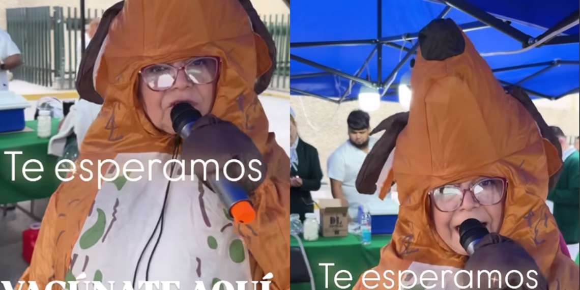 Botarga de reno se vuelve viral al promover vacunación contra el sarampión en Monterrey