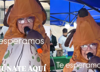 Botarga de reno se vuelve viral al promover vacunación contra el sarampión en Monterrey