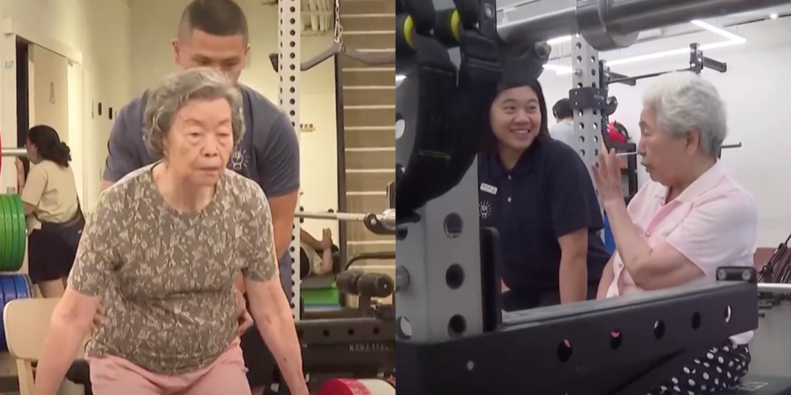 Mujeres de 89 y 91 años sorprenden al ejercitarse en gimnasio de Taiwán