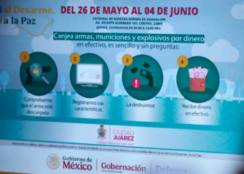 Ciudad Juárez iniciará programa de canje voluntario de ar.mas por dinero en efectivo