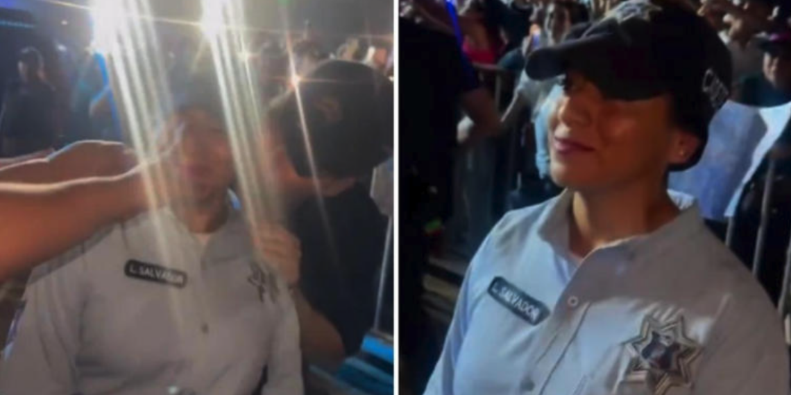 nrique Iglesias besa a policía