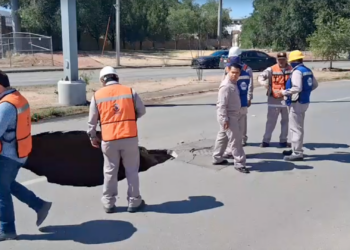 JMAS repara socavón provocado por las lluvias en la región