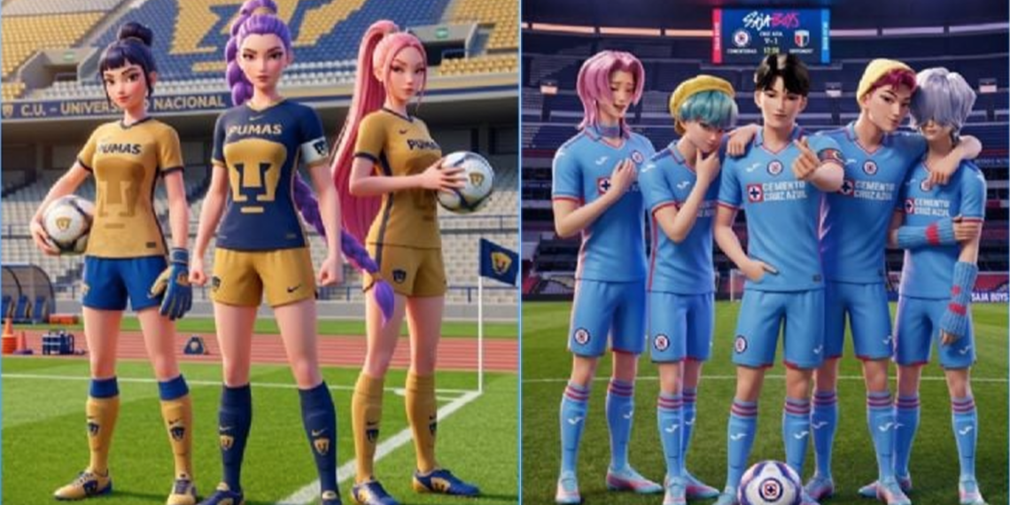 Pumas y Cruz Azul se vuelven k-pop: IA imagina a las Guerreras K-pop y Saja Boys como estrellas de la Liga MX