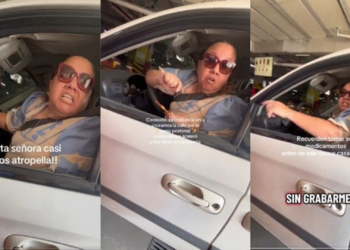 Conductora se vuelve viral como “Lady Tronchatoro” tras discutir con jóvenes por paso peatonal