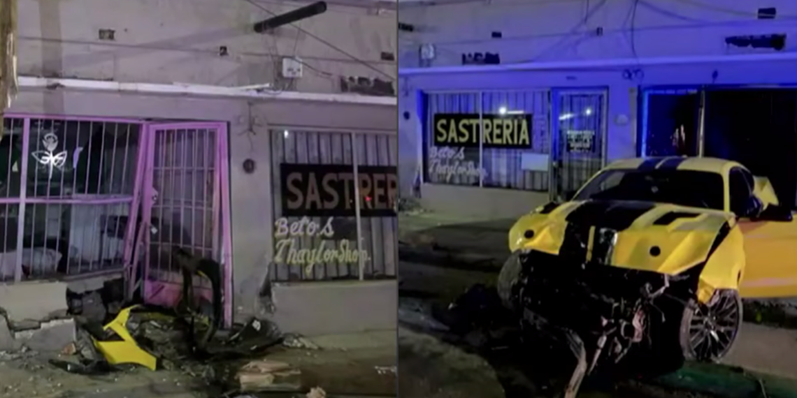 "Rápida y Furiosa" pierde el control de Mustang y provoca daños en locales