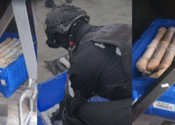 Aseguran 59 artefactos explo.sivos dentro de autobús en la autopista México-Cuernavaca