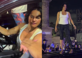 Michelle Rodríguez sorprende a fans en Monterrey durante el paso del Gumball 3000